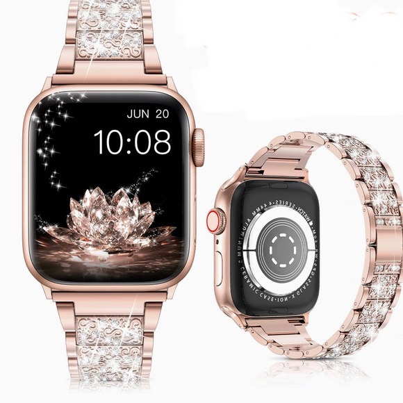 Accessories Diamond Rhinestone Stainless Steel Metal Apple Watch Band